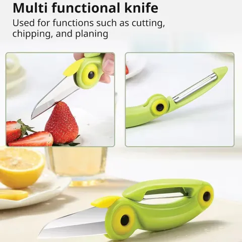 Multicolor Cartoon Bird Folding Fruit Knife Cutter (1 pc)